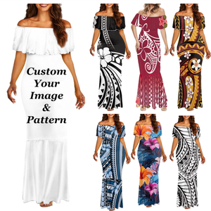 Robe de soirée Samoa, motif personnalisé des îles du Pacifique, grande taille, mode féminine, design tribal polynésien, robe sexy - Product Image 1