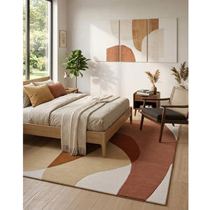 Alfombra de lana hecha a mano, alfombra abstracta moderna de mediados de siglo, alfombra suave con mechones para dormitorio y estudio - Product Image 5