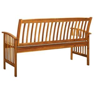 Banco de Jardín Ergonómico de Madera Maciza de Acacia Cálida de 57.9 Pulgadas, Banco para Patio - Product Image 5