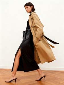 Mini-jupe en cuir véritable pour femme avec liens latéraux et fente – Respirante, décontractée, idéale printemps/été |   Service OEM/ODM - Product Image 2