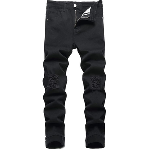 Jeans de Mezclilla Ajustados y Desgastados para Hombre, Estilo Casual, Jeans Ajustados de Moda para Hombre - Product Image 1