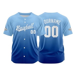 Camiseta de Béisbol Estilo Americano para Hombre, de Malla Transpirable, con Botones y Estampado por Transferencia Térmica, Personalizable con Logotipo de Equipo, Certificación CE ISO - Product Image 4