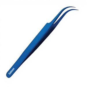 Pince à épiler incurvée pour extensions de cils, en acier inoxydable, à pointe fine, pour sourcils, outil professionnel léger - Product Image 1