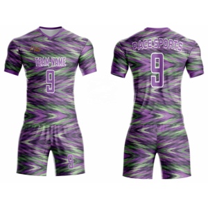 Uniformes de Fútbol Personalizados al por Mayor, Económicos, Sublimados, para Adultos, 100% Poliéster, Transpirables, Ligeros, de Manga Corta, Unisex - Product Image 4