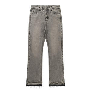 Pantalones Vaqueros Acampanados al por Mayor para Hombre, Estilo Clásico Urbano, con Bajo Deshilachado, Pierna Recta, Holgados - Product Image 2