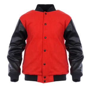 Chaqueta de Béisbol Universitaria para Hombre, Diseño Varsity, Cuerpo de Lana Cálida con Mangas de Cuero, Ropa Exterior para Uso Casual en Invierno - Product Image 1