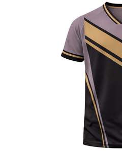 Polo homme bleu et gris à manches courtes, imprimé graphique, vêtements de sport décontractés, respirant, polyester, pour le golf, le tennis et l'entraînement - Product Image 3