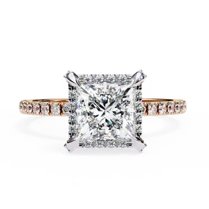 Impresionante Anillo de Oro Sólido con Diamante Sintético de Corte Radiante de Dos Quilates, Elegante Joyería Fina Unisex, Regalo para Compromiso o Boda - Product Image 3