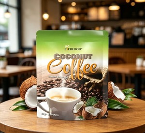 กาแฟสำเร็จรูปผสมมะพร้าวแบบซอง 25 กรัม x 12 ซอง กาแฟคาเฟอีนสำหรับลดน้ำหนัก ได้รับการรับรองฮาลาล บรรจุภัณฑ์สะดวกสบาย - Product Image 1