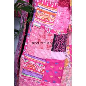 Kimono de Lujo Hecho a Mano en India con Bordado Kantha, 100% Algodón Puro, Suave, para Dormir, para Mujeres y Niñas - Product Image 2