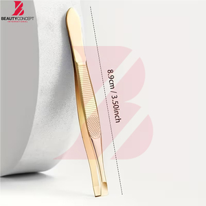 Pinzas para Cejas de Alta Calidad, Color Dorado, Nuevo Diseño Ergonómico Personalizado, Mango Antideslizante y Rendimiento Duradero - Product Image 5