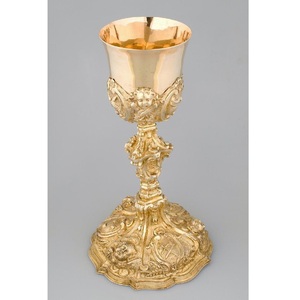 Unique Metal Chalice And Ciborium <b>Set</b> For Sacred Church Events With Polished Surface And Classic Religious Design - Product Image 2
