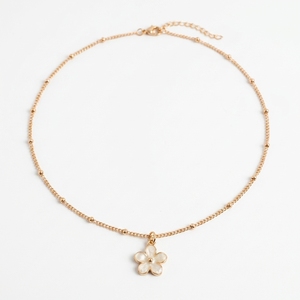 <b>Gold</b> <b>Plated</b> Stainless Steel Flower Pendant Necklace <b>Chain</b> for Women Anniversary Jewelry - Product Image 3