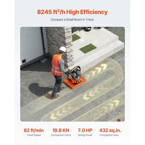 7.0 HP motore compattatore a terra Rammer 432 piastra Sq. in compattatore piastra 5400 RPM - Product Image 3