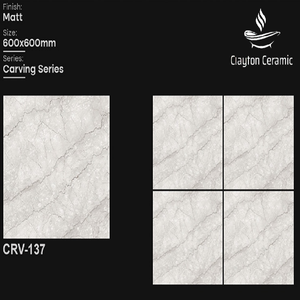 Baldosas de Porcelana Cerámica CLAYTON de Lujo Premium, con Relieve, Mate, Antideslizantes, 600x600mm - Product Image 2