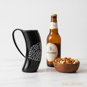 Handcrafted Viking Carving Ceramic <b>Drinking</b> <b>Horn</b> Mug Highly Polished Natural <b>Horn</b> India for Business Gifts-Wine Beer - Product Image 3
