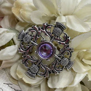 Broche Clásico Escocés de Plata con Flor de Cardo, Joyería para Sombrero y Bufanda, Morado, para Festivales, para Kilt, Estilo Irlandés - Product Image 5