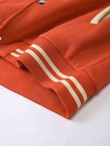 Chaqueta de Béisbol Estilo Universitario para Hombre, Mezcla de Lana, Forro Polar, Dos Tonos Naranja y Beige, Ropa Exterior Varsity, Ropa Urbana de Invierno - Product Image 5