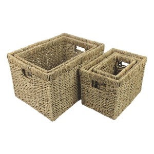 High Quality Wholesale Natural Seagrass <b>Basket</b> Home Organization Woven Seagrass Storage <b>Basket</b> Made in Vietnam - Product Image 1
