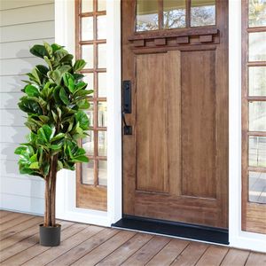 Albero di Ficus Lyrata Artificiale Sempreverde da 1,5 Metri per Esterni e Uffici, Decorativo in Vaso di Plastica, con Supporto, Ideale per Capodanno - Product Image 6