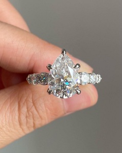 Bague de fiançailles en diamant Moissanite VVS de qualité supérieure, bijoux fins de luxe pour proposition de mariage, anniversaire et mariée - Product Image 3
