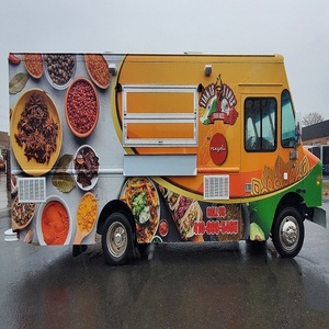 Street Food Truck With Mobile Kitchen Equipment Cooking Counter Service Window Refrigerated Storage Cabinets - Product Image 1