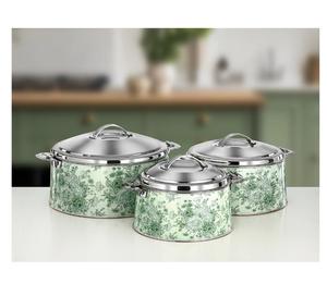 Juego de 3 piezas de acero inoxidable plateado, elegante plato redondo para calentar comida con tapa, bandeja decorativa para calentar comida para decoración de bodas. - Product Image 2