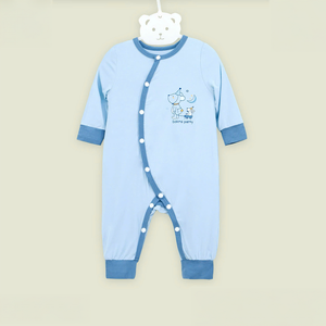 Conjunto de Ropa para Bebé ALB02 con Diseño de Dibujos Animados, Cuello Redondo, Botón Único, Manga Larga, Tejido Suave y Transpirable, 95% Modal + 5% Elastano, 4 Estaciones - Product Image 6