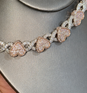 เครื่องประดับรูปหัวใจแบบ Iced Out ประดับเพชรโมอิสซาไนต์คุณภาพสูง ดีไซน์หรูหรา งานฝังแบบไมโครเพฟ - Product Image 4