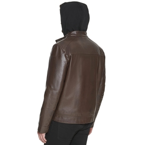 Chaqueta de Cuero de Alta Calidad Directo de Fábrica, Chaqueta de Cuero al por Mayor para Hombre con Cierre y Logotipo Personalizado Impreso - Product Image 2