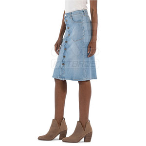 Falda Vaquera Moderna Informal y Transpirable de Algodón para Mujer con Tela Flexible, Estilo Veraniego a la Moda - Product Image 3