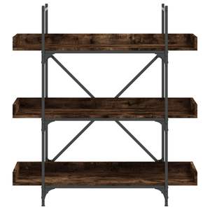 Bibliothèque en bois d'ingénierie en chêne fumé avec accents métalliques - Product Image 4