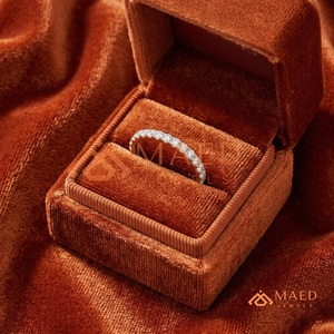 แหวนเพชรคุณภาพสูงที่เพาะเลี้ยงในห้องปฏิบัติการ ชุบทอง 14K แบบกึ่งวงนิรันดร์ ประดับเพชรแบบไมโครเพฟ แหวนแต่งงาน เครื่องประดับเจ้าสาว - Product Image 2