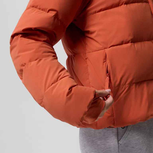 Blouson d'hiver matelassé léger en toile de haute qualité pour femme, style bomber, avec fermeture éclair et boutons, respirant, décontracté, à capuche, pour l'automne - Product Image 6