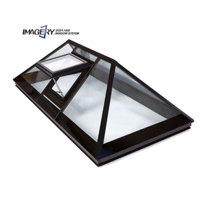 Skylight listrik kaca ganda baris atas atap segitiga industri dengan jendela profil bingkai Aloi aluminium