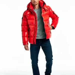 Unisex Black Coated Sheep Hooded Puffer <b>Jacket</b> <b>Fleece</b> <b>Lining</b> Zipper Closure Windproof Casual Winter Outerwear Regular Fit - Product Image 1