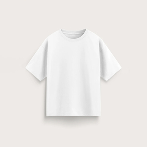 T-shirt 100 % coton super lourd, coupe oversize à épaules tombantes, col ras du cou, coupe carrée, anti-plis, écologique - Product Image 3