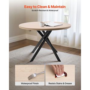 Modern Wood-T 5-Piece Dining <b>Table</b> Set with 4 Orange Upholstered PU Leather Chairs <b>Space</b>-<b>Saving</b> Kitchen <b>Table</b> - Product Image 4