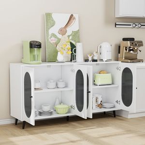 Modern Freestanding <b>Sideboard</b> Cabinet Acrylic Doors Kitchen Dining Living Room <b>Storage</b> Console Table Accent Furniture for Home - Product Image 3