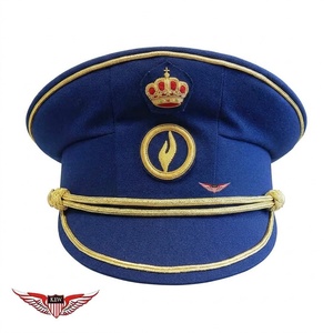 Gorra de Uniforme de Comisario Belga Premium al por Mayor KEW |   Gorra Azul Marino con Cordón Dorado Bordado a Mano |   Gorra para desfiles y ceremonias - Product Image 1