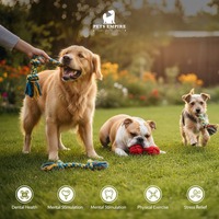 Nouvel Arrivage – Jouet Interactif pour Animaux : Balle de Tennis en Caoutchouc pour Nettoyage des Dents, Jouet à Mâcher pour Chat, Jouet à Tirer pour Chien, Jouets en Corde pour Chiens – Couleurs Personnalisées en Gros