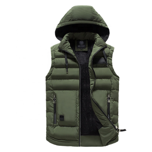 Veste en coton sans manches décontractée pour hommes, mode de rue haute, avec capuche amovible, fourniture en gros OEM d'hiver - Product Image 1