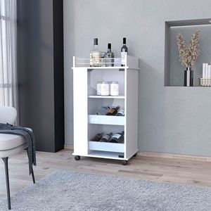Carrello Bar bianco con portiera in vetro portiera carrelli Willow Park-Set per bevande - Product Image 1