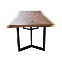 Table à manger rectangulaire en bois de suar massif, contemporaine et moderne, durable, pour la maison, les hôtels, les villas, les appartements, mobilier de salle à manger, 8 places