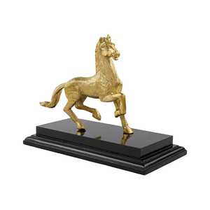 Elegant Golden Brass Horse Figurine Handmade Modern Animal Sculpture Eco-Friendly Durable Tabletop <b>Decor</b> Living Room Display - Product Image 3