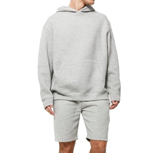 Sudadera con Capucha de Alta Calidad, 100% Algodón, Transpirable, para Invierno, con Pantalones Cortos, Estampado Sólido, Cintura Elástica y Bolsillos Laterales - Product Image 1