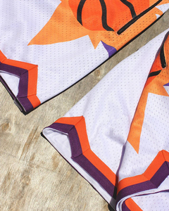 Shorts de basketball pour hommes, écologiques, blanc/noir, en mesh, coupe ajustée, haute qualité, respirants, séchage rapide, toutes tailles - Product Image 3