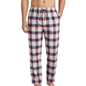 Pantalon de pyjama en coton à carreaux pour homme, taille à cordon, décontracté, en flanelle, personnalisé - Product Image 6