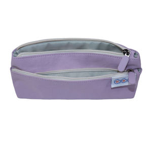 Water-Resistant Double Zipper SENDA Custom Purple Nylon Pencil Case Stationery <b>Bag</b> for <b>School</b> and Office Use - Product Image 3
