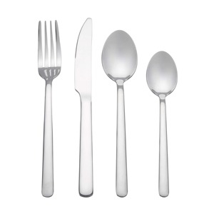 Ensemble de couverts en acier inoxydable, finition miroir, fourchette, couteau, cuillère, style occidental classique, occasion mariage, kit 4 pièces - Product Image 6